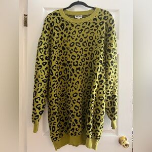 Red sky Leopard Print Oversized Sweater - or Sweater Dress!